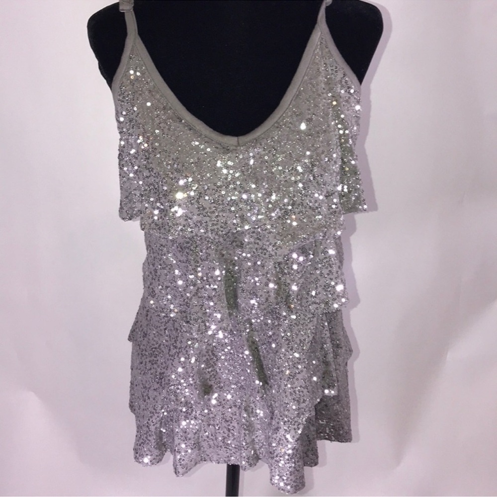 Vintage Y2K Silver Sequin Disco Rave Cami - Picture 10 of 13